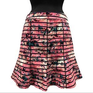 Banana Republic Bella Floral Striped Trumpet Skirt Sz 8
